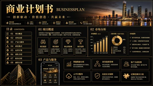 商业方案 PPT 模板预览图