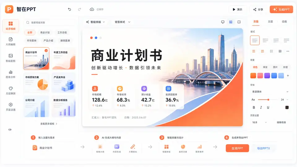 智在PPT生成界面示意图